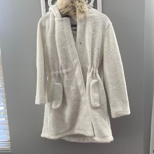 BB Dakota Cream Jacket With Faux Fur Hood